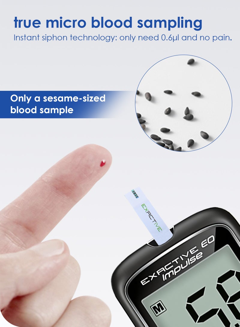 ULHYC Blood Glucose Meter, Fully Automatic Blood Glucose Monitor with LCD Display, Includes 50 Test Strips and Lancets - Image 5